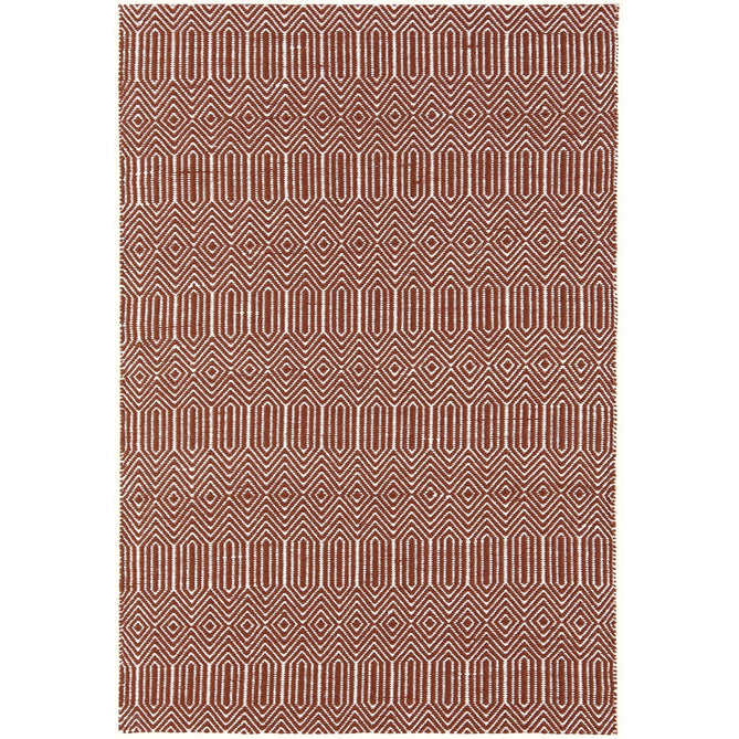 Sloan Modern Duo-Tone Geometric Diamond Hand-Woven Soft-Touch Durable Textured Wool & Cotton Blend Flatweave Marsala Red/Cream Runner-Asiatic Carpets-Rug Love - The Most Loved Rug Store