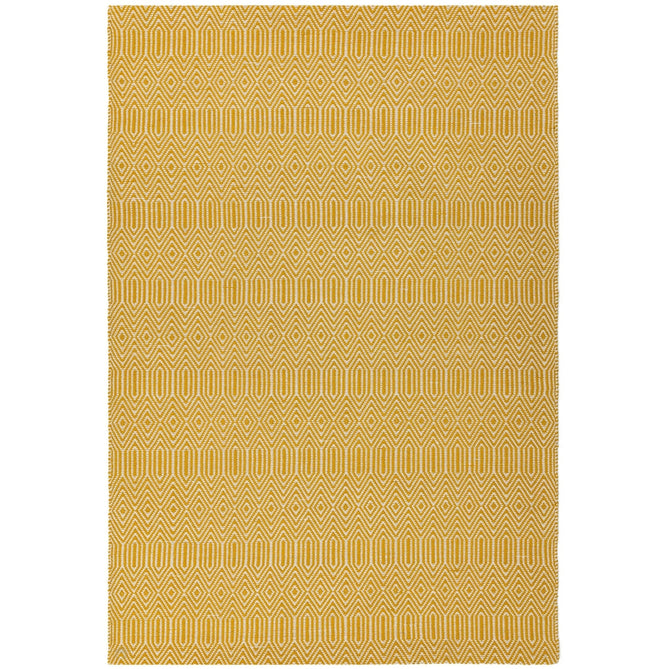 Sloan Modern Duo-Tone Geometric Diamond Hand-Woven Soft-Touch Durable Textured Wool & Cotton Blend Flatweave Mustard/Cream Rug-Asiatic Carpets-Rug Love - The Most Loved Rug Store