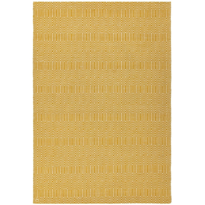Sloan Modern Duo-Tone Geometric Diamond Hand-Woven Soft-Touch Durable Textured Wool & Cotton Blend Flatweave Mustard/Cream Rug-Asiatic Carpets-Rug Love - The Most Loved Rug Store