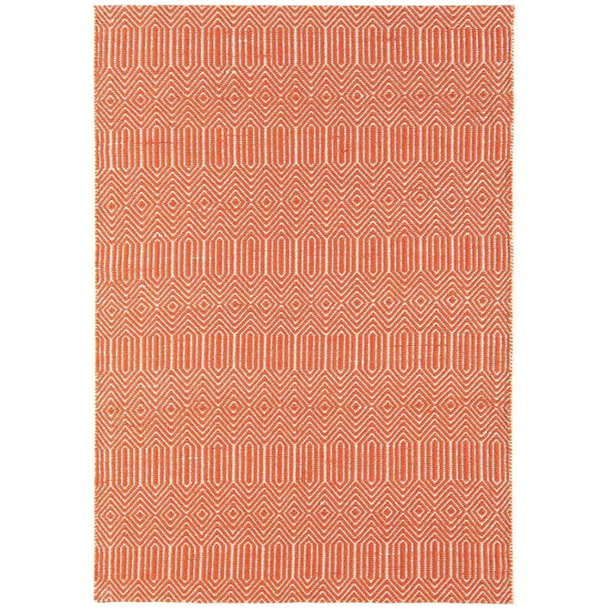 Sloan Modern Duo-Tone Geometric Diamond Hand-Woven Soft-Touch Durable Textured Wool & Cotton Blend Flatweave Orange/Cream Rug-Asiatic Carpets-Rug Love - The Most Loved Rug Store