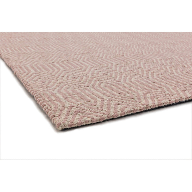 Sloan Modern Duo-Tone Geometric Diamond Hand-Woven Soft-Touch Durable Textured Wool & Cotton Blend Flatweave Pink/Cream Rug-Asiatic Carpets-Rug Love - The Most Loved Rug Store