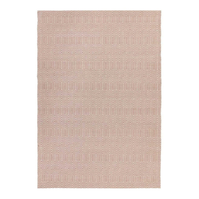 Sloan Modern Duo-Tone Geometric Diamond Hand-Woven Soft-Touch Durable Textured Wool & Cotton Blend Flatweave Pink/Cream Rug-Asiatic Carpets-Rug Love - The Most Loved Rug Store