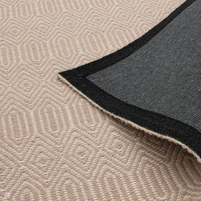 Sloan Modern Duo-Tone Geometric Diamond Hand-Woven Soft-Touch Durable Textured Wool & Cotton Blend Flatweave Pink/Cream Rug-Asiatic Carpets-Rug Love - The Most Loved Rug Store