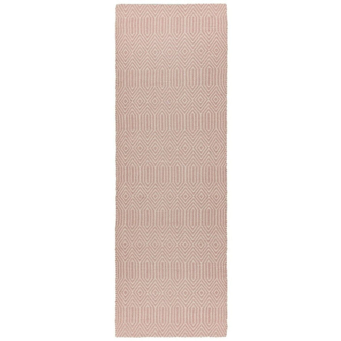 Sloan Modern Duo-Tone Geometric Diamond Hand-Woven Soft-Touch Durable Textured Wool & Cotton Blend Flatweave Pink/Cream Rug-Asiatic Carpets-Rug Love - The Most Loved Rug Store