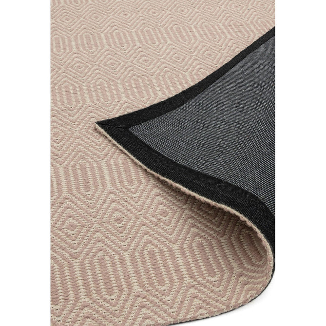 Sloan Modern Duo-Tone Geometric Diamond Hand-Woven Soft-Touch Durable Textured Wool & Cotton Blend Flatweave Pink/Cream Rug-Asiatic Carpets-Rug Love - The Most Loved Rug Store