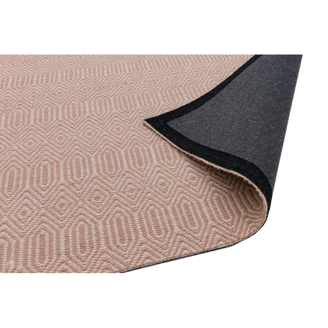 Sloan Modern Duo-Tone Geometric Diamond Hand-Woven Soft-Touch Durable Textured Wool & Cotton Blend Flatweave Pink/Cream Rug-Asiatic Carpets-Rug Love - The Most Loved Rug Store