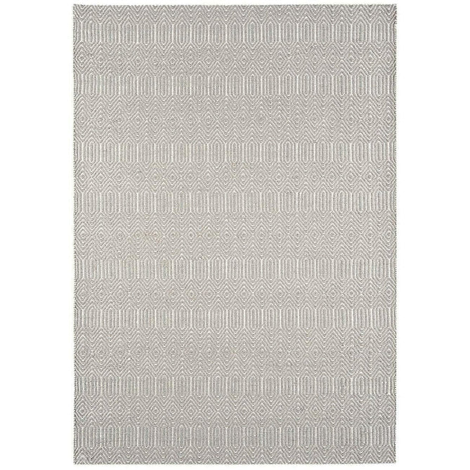 Sloan Modern Duo-Tone Geometric Diamond Hand-Woven Soft-Touch Durable Textured Wool & Cotton Blend Flatweave Silver Grey/Cream Rug-Asiatic Carpets-Rug Love - The Most Loved Rug Store