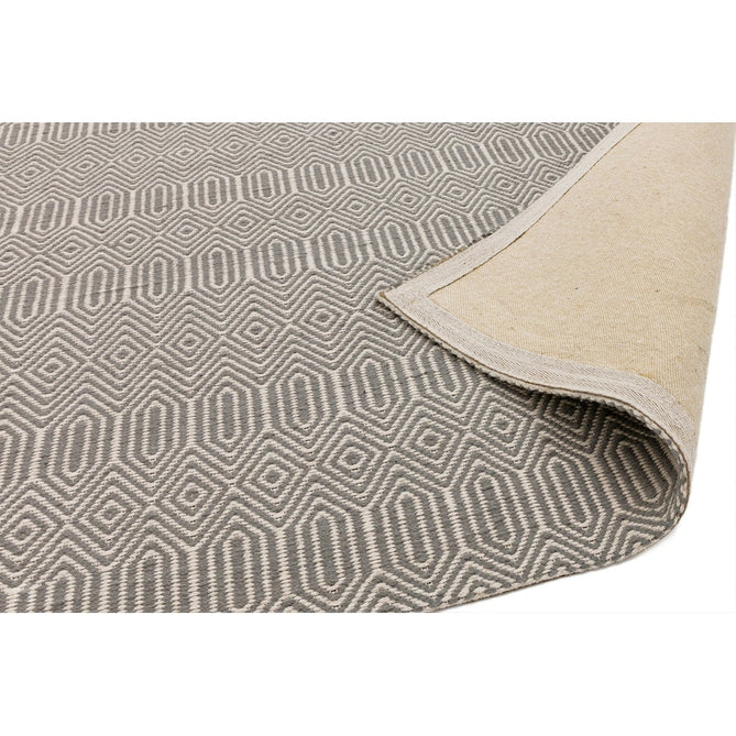 Sloan Modern Duo-Tone Geometric Diamond Hand-Woven Soft-Touch Durable Textured Wool & Cotton Blend Flatweave Silver Grey/Cream Rug-Asiatic Carpets-Rug Love - The Most Loved Rug Store