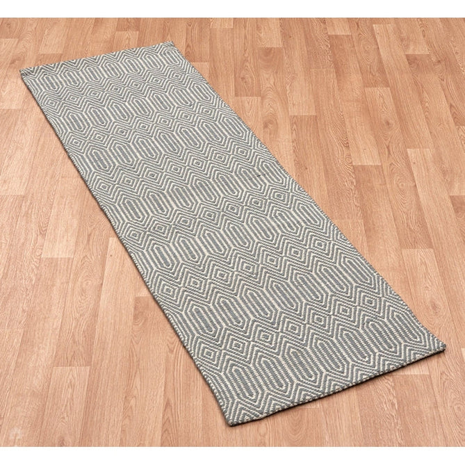 Sloan Modern Duo-Tone Geometric Diamond Hand-Woven Soft-Touch Durable Textured Wool & Cotton Blend Flatweave Silver Grey/Cream Rug-Asiatic Carpets-Rug Love - The Most Loved Rug Store