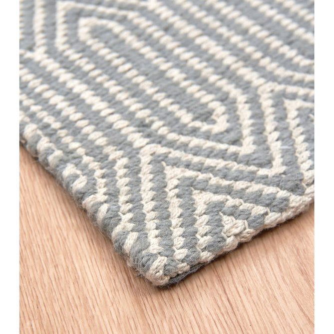 Sloan Modern Duo-Tone Geometric Diamond Hand-Woven Soft-Touch Durable Textured Wool & Cotton Blend Flatweave Silver Grey/Cream Rug-Asiatic Carpets-Rug Love - The Most Loved Rug Store