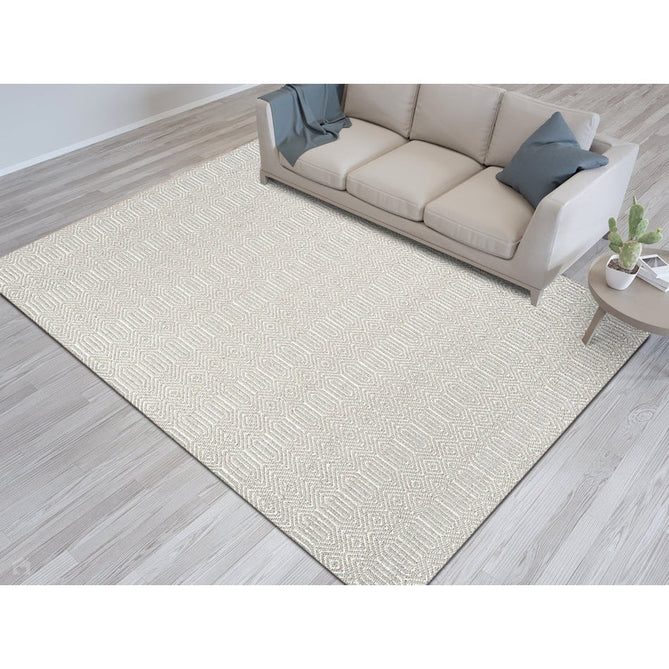 Sloan Modern Duo-Tone Geometric Diamond Hand-Woven Soft-Touch Durable Textured Wool & Cotton Blend Flatweave Silver Grey/Cream Rug-Asiatic Carpets-Rug Love - The Most Loved Rug Store