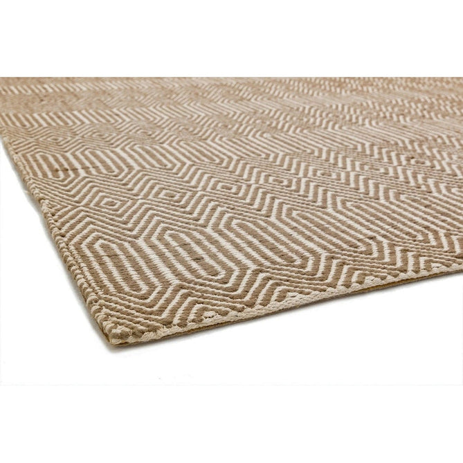 Sloan Modern Duo-Tone Geometric Diamond Hand-Woven Soft-Touch Durable Textured Wool & Cotton Blend Flatweave Taupe/Cream Rug-Asiatic Carpets-Rug Love - The Most Loved Rug Store