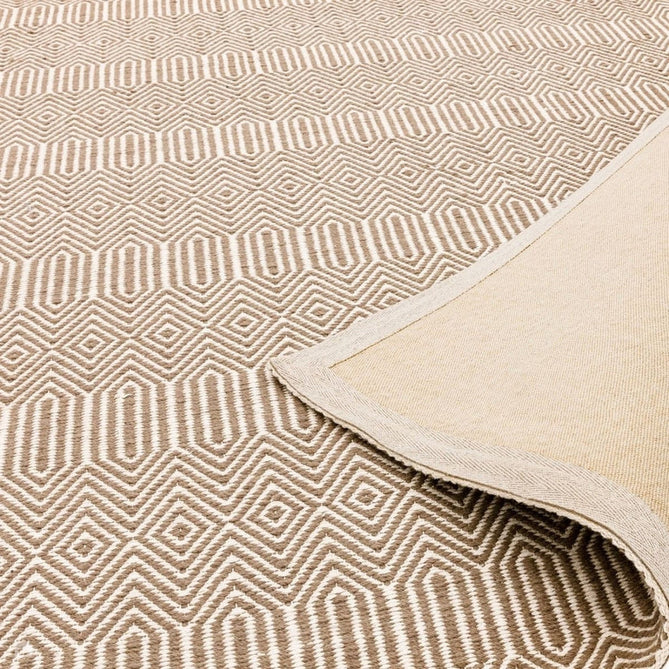 Sloan Modern Duo-Tone Geometric Diamond Hand-Woven Soft-Touch Durable Textured Wool & Cotton Blend Flatweave Taupe/Cream Rug-Asiatic Carpets-Rug Love - The Most Loved Rug Store
