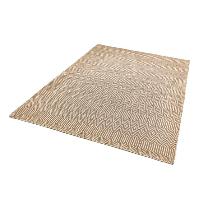 Sloan Modern Duo-Tone Geometric Diamond Hand-Woven Soft-Touch Durable Textured Wool & Cotton Blend Flatweave Taupe/Cream Rug-Asiatic Carpets-Rug Love - The Most Loved Rug Store