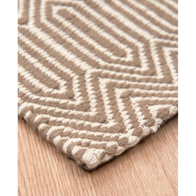 Sloan Modern Duo-Tone Geometric Diamond Hand-Woven Soft-Touch Durable Textured Wool & Cotton Blend Flatweave Taupe/Cream Rug-Asiatic Carpets-Rug Love - The Most Loved Rug Store