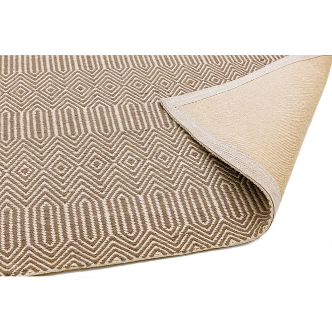 Sloan Modern Duo-Tone Geometric Diamond Hand-Woven Soft-Touch Durable Textured Wool & Cotton Blend Flatweave Taupe/Cream Rug-Asiatic Carpets-Rug Love - The Most Loved Rug Store