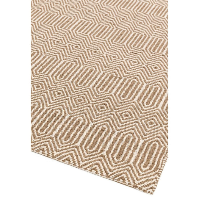 Sloan Modern Duo-Tone Geometric Diamond Hand-Woven Soft-Touch Durable Textured Wool & Cotton Blend Flatweave Taupe/Cream Rug-Asiatic Carpets-Rug Love - The Most Loved Rug Store