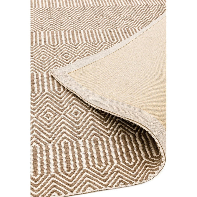 Sloan Modern Duo-Tone Geometric Diamond Hand-Woven Soft-Touch Durable Textured Wool & Cotton Blend Flatweave Taupe/Cream Rug-Asiatic Carpets-Rug Love - The Most Loved Rug Store