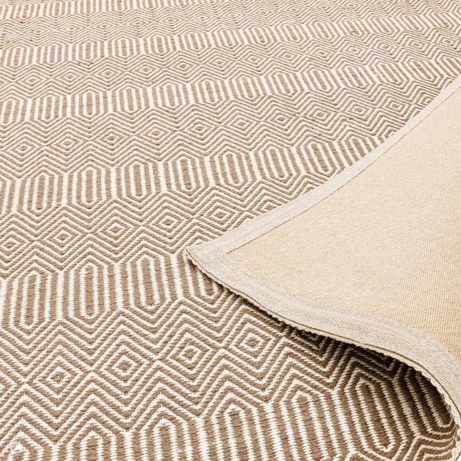 Sloan Modern Duo-Tone Geometric Diamond Hand-Woven Soft-Touch Durable Textured Wool & Cotton Blend Flatweave Taupe/Cream Runner-Asiatic Carpets-Rug Love - The Most Loved Rug Store