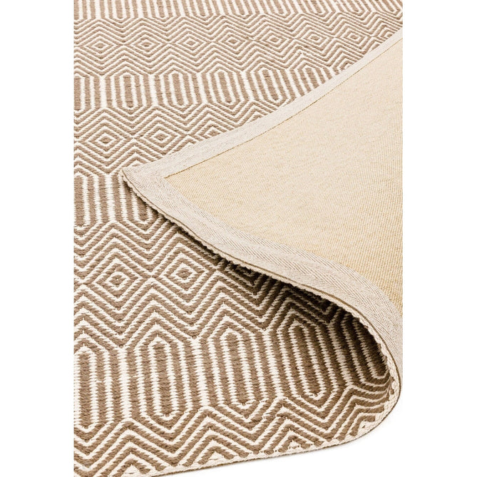 Sloan Modern Duo-Tone Geometric Diamond Hand-Woven Soft-Touch Durable Textured Wool & Cotton Blend Flatweave Taupe/Cream Runner-Asiatic Carpets-Rug Love - The Most Loved Rug Store