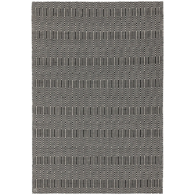 Sloan Modern Geometric Hand-Woven Wool&Cotton Soft-Touch Durable Textured Flatweave Black Rug-Asiatic Carpets-Rug Love - The Most Loved Rug Store