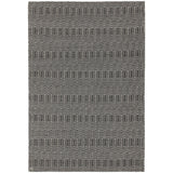 Sloan Modern Geometric Hand-Woven Wool&Cotton Soft-Touch Durable Textured Flatweave Black Rug