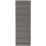Sloan Modern Geometric Hand-Woven Wool&Cotton Soft-Touch Durable Textured Flatweave Black Runner
