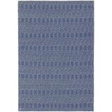 Sloan Modern Geometric Hand-Woven Wool&Cotton Soft-Touch Durable Textured Flatweave Blue Rug