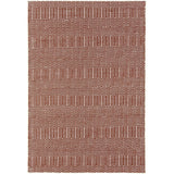 Sloan Modern Geometric Hand-Woven Wool&Cotton Soft-Touch Durable Textured Flatweave Marsala Rug