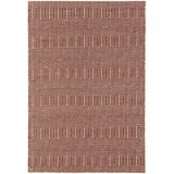 Sloan Modern Geometric Hand-Woven Wool&Cotton Soft-Touch Durable Textured Flatweave Marsala Rug