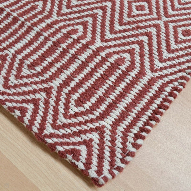 Sloan Modern Geometric Hand-Woven Wool&Cotton Soft-Touch Durable Textured Flatweave Marsala Runner-Asiatic Carpets-Rug Love - The Most Loved Rug Store