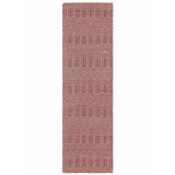 Sloan Modern Geometric Hand-Woven Wool&Cotton Soft-Touch Durable Textured Flatweave Marsala Runner