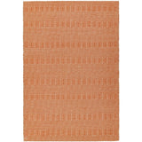 Sloan Modern Geometric Hand-Woven Wool&Cotton Soft-Touch Durable Textured Flatweave Orange Rug