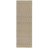 Sloan Modern Geometric Hand-Woven Wool&Cotton Soft-Touch Durable Textured Flatweave Taupe Runner