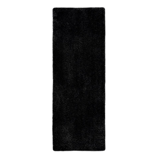 Snug Plain Black Runner-Melrose-Rug Love - The Most Loved Rug Store