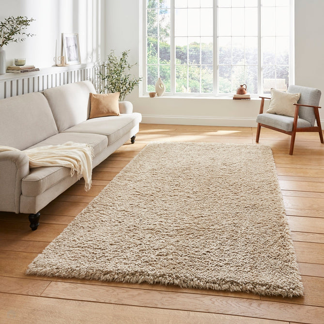 Solace 0961 Soft Plush Recycled Polyester Plain Shaggy Beige Rug-Think Rugs-Rug Love - The Most Loved Rug Store
