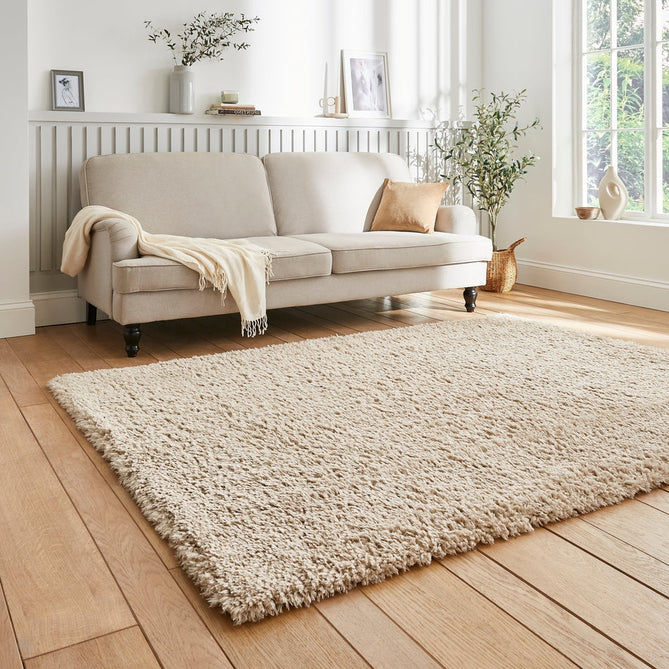 Solace 0961 Soft Plush Recycled Polyester Plain Shaggy Beige Rug-Think Rugs-Rug Love - The Most Loved Rug Store