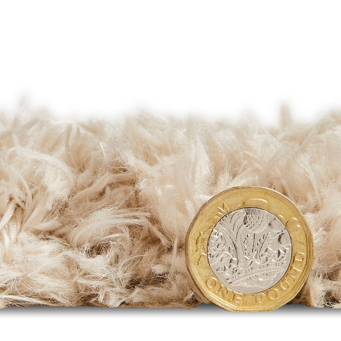 Solace 0961 Soft Plush Recycled Polyester Plain Shaggy Beige Rug-Think Rugs-Rug Love - The Most Loved Rug Store
