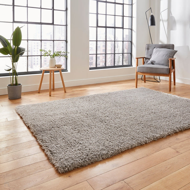 Solace 0961 Soft Plush Recycled Polyester Plain Shaggy Grey Rug-Think Rugs-Rug Love - The Most Loved Rug Store