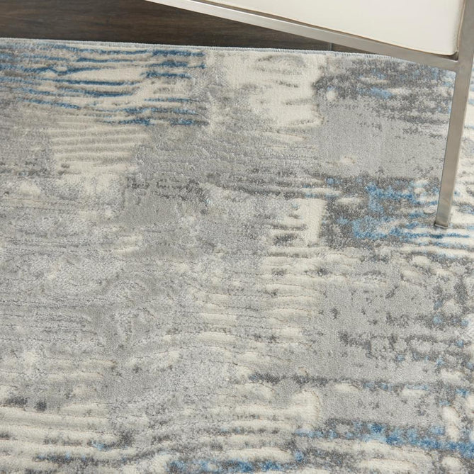 Solace SLA01 Ivory/Grey/Blue Runner-Nourison-Rug Love - The Most Loved Rug Store