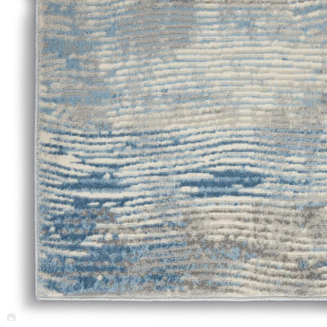 Solace SLA01 Ivory/Grey/Blue Runner-Nourison-Rug Love - The Most Loved Rug Store