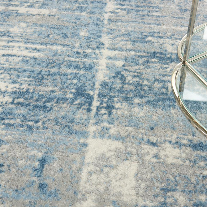 Solace SLA02 Ivory/Grey/Blue Runner-Nourison-Rug Love - The Most Loved Rug Store
