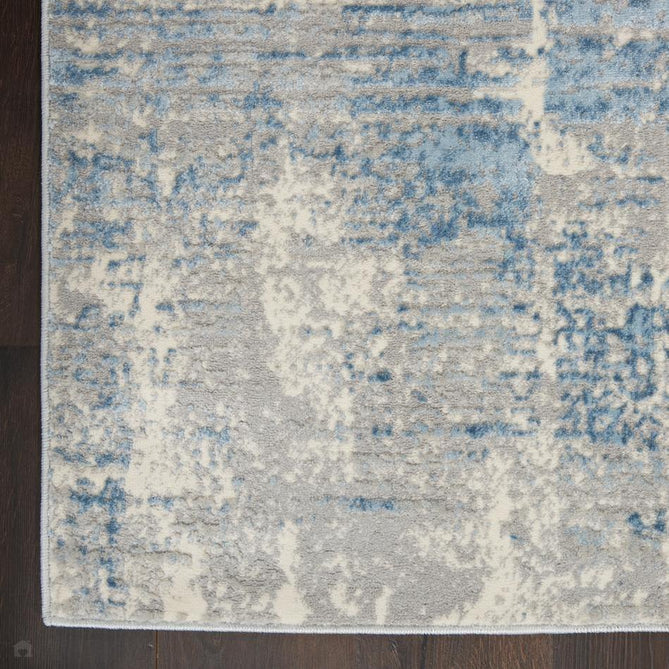 Solace SLA02 Ivory/Grey/Blue Runner-Nourison-Rug Love - The Most Loved Rug Store