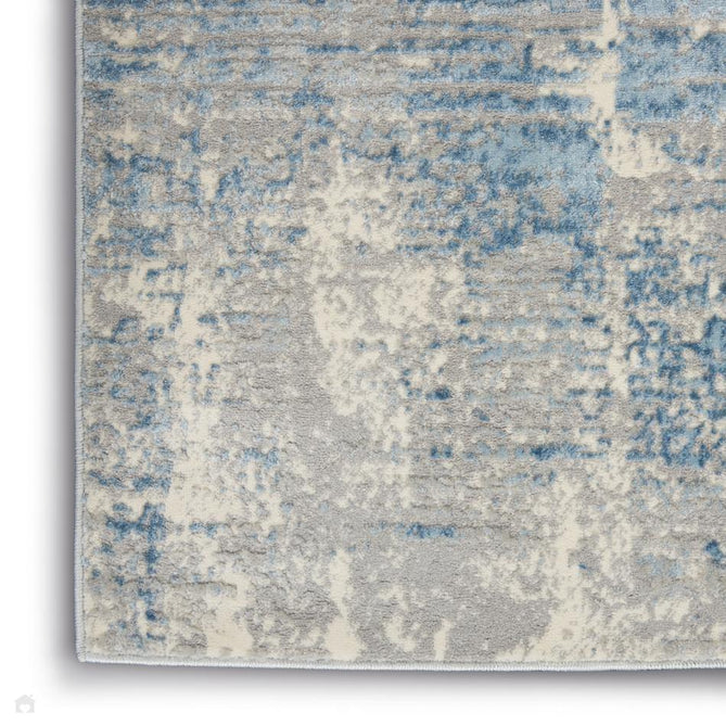 Solace SLA02 Ivory/Grey/Blue Runner-Nourison-Rug Love - The Most Loved Rug Store