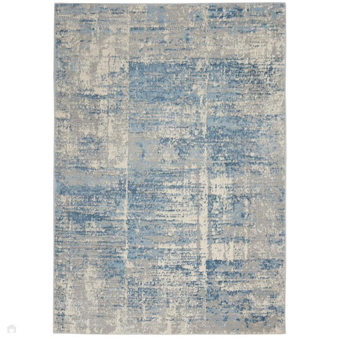 Solace SLA02 Ivory/Grey/Blue Runner-Nourison-Rug Love - The Most Loved Rug Store