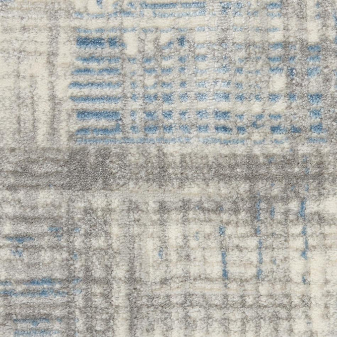 Solace SLA03 Ivory/Grey/Blue Runner-Nourison-Rug Love - The Most Loved Rug Store