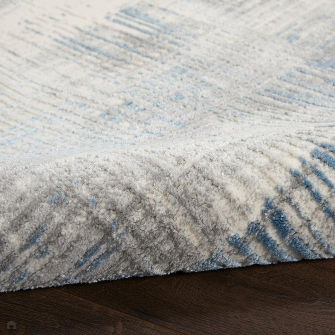 Solace SLA03 Ivory/Grey/Blue Runner-Nourison-Rug Love - The Most Loved Rug Store