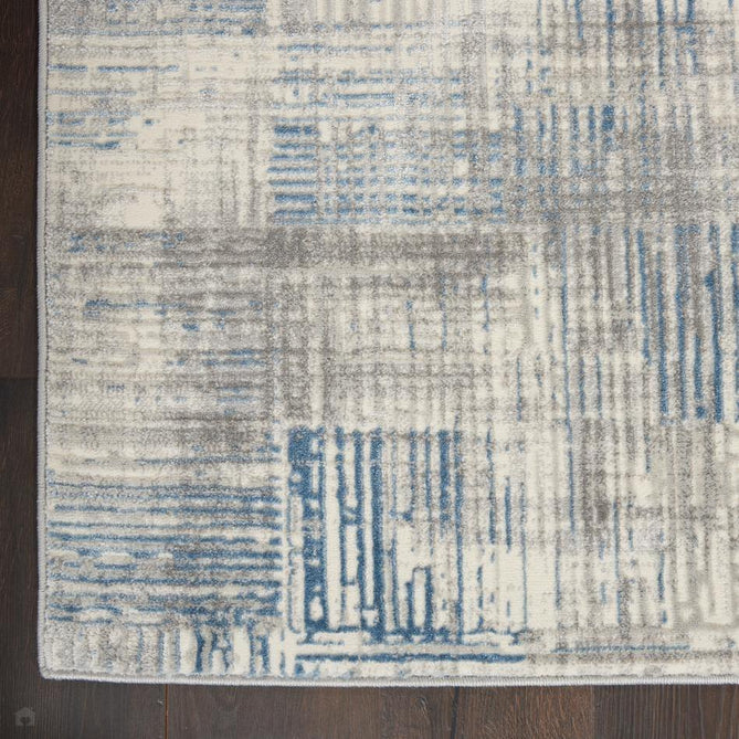 Solace SLA03 Ivory/Grey/Blue Runner-Nourison-Rug Love - The Most Loved Rug Store