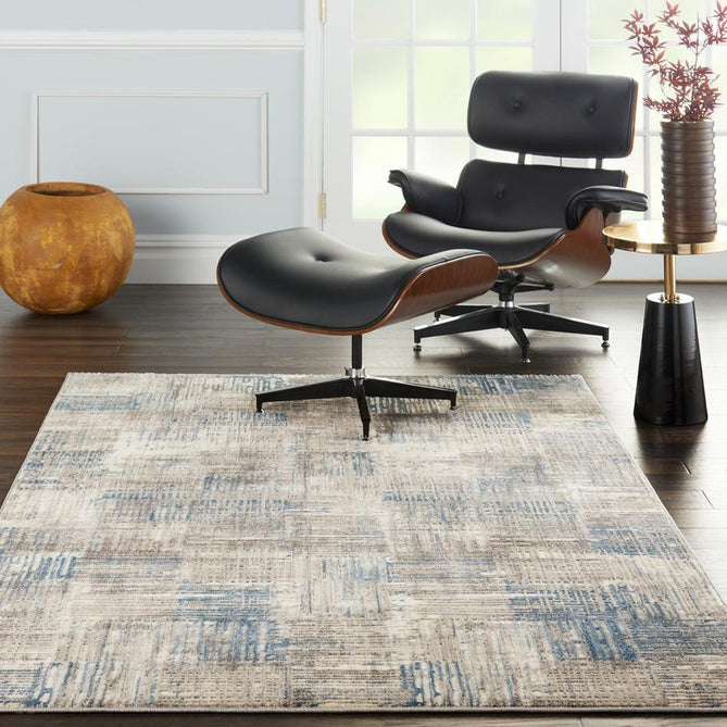 Solace SLA03 Ivory/Grey/Blue Runner-Nourison-Rug Love - The Most Loved Rug Store