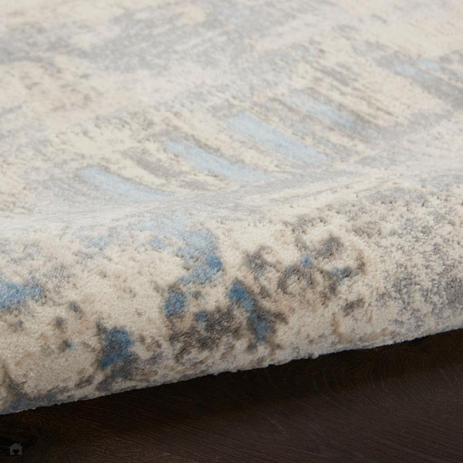 Solace SLA07 Ivory/Grey/Blue Runner-Nourison-Rug Love - The Most Loved Rug Store